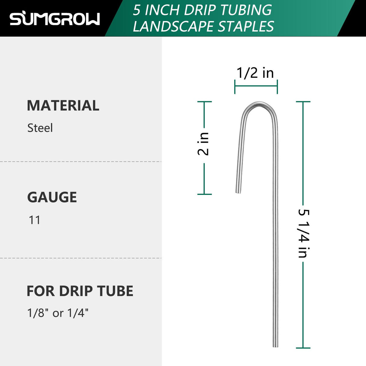 SUMGROW galvanized steel drip stake resists rust for durable irrigation installations.