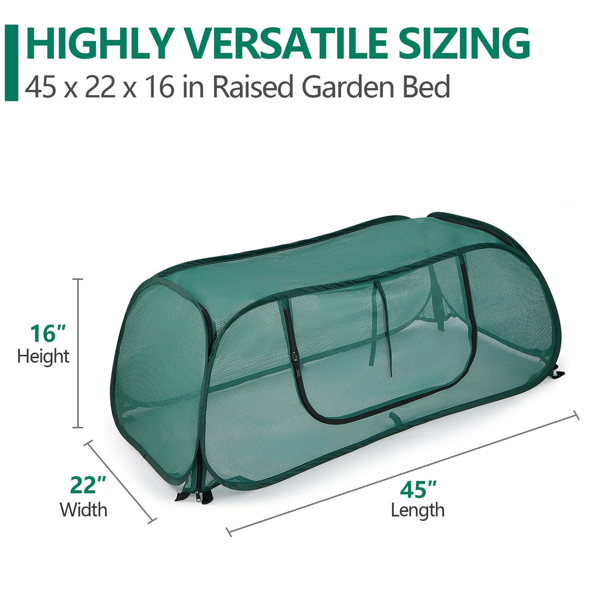 SUMGROW garden netting with roller window enables easy plant checks.