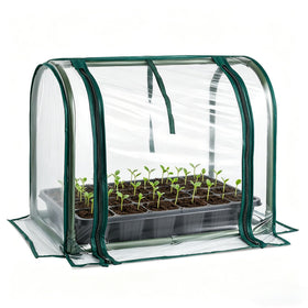 SUMGROW Mini Greenhouse front view protects seedlings on a compact windowsill