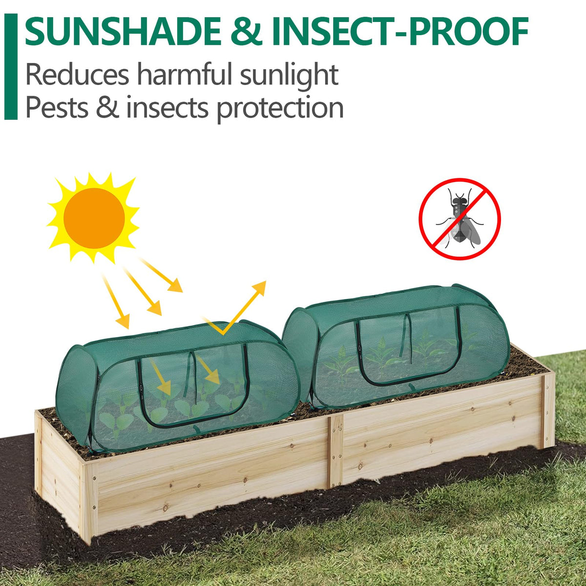 SUMGROW tent includes six metal spikes for sturdy anchoring.