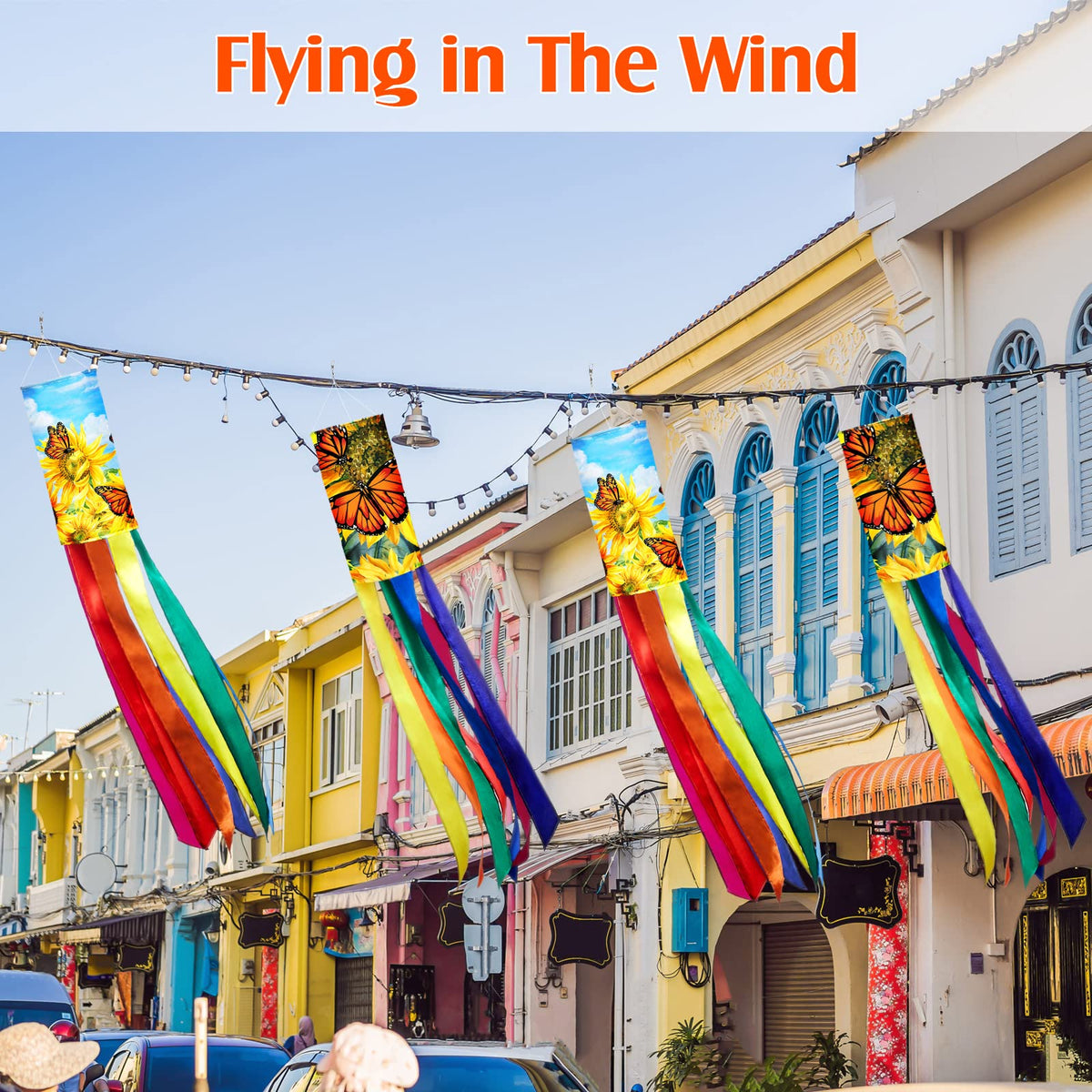 Sumind weather-resistant windsock resists sun and rain.