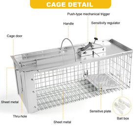 Sumkat Squirrel Trap easy-release handle for safe handling after capture.