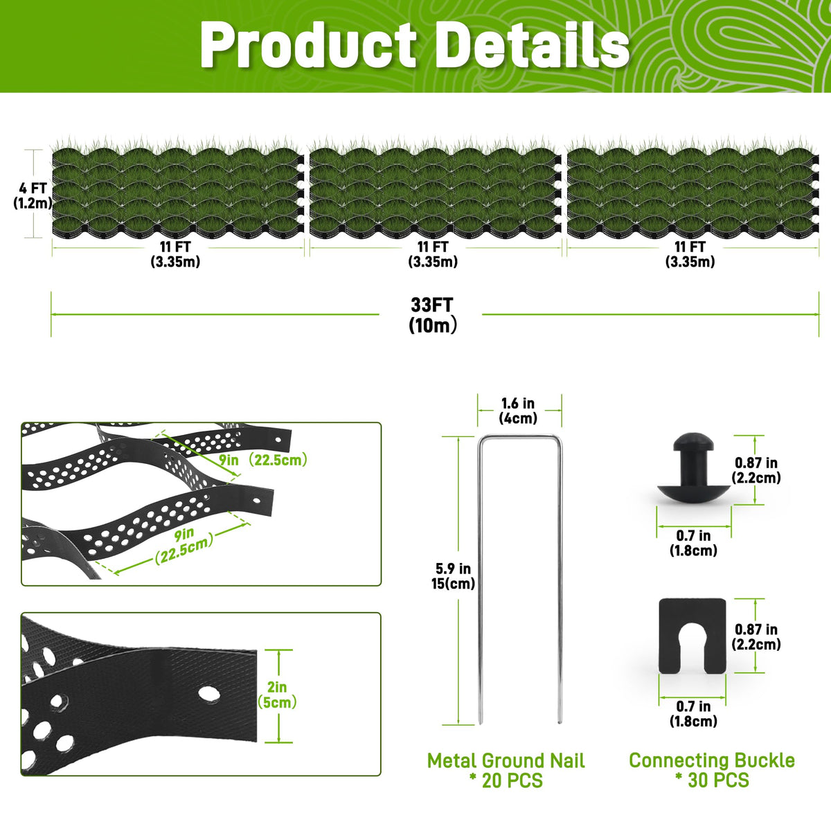 Sumloty Gravel Grid U-stakes securing panels for stable flat surfaces.
