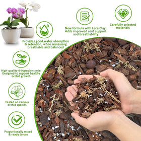 Sumloty orchid mix with perlite and leca shows high permeability for aeration