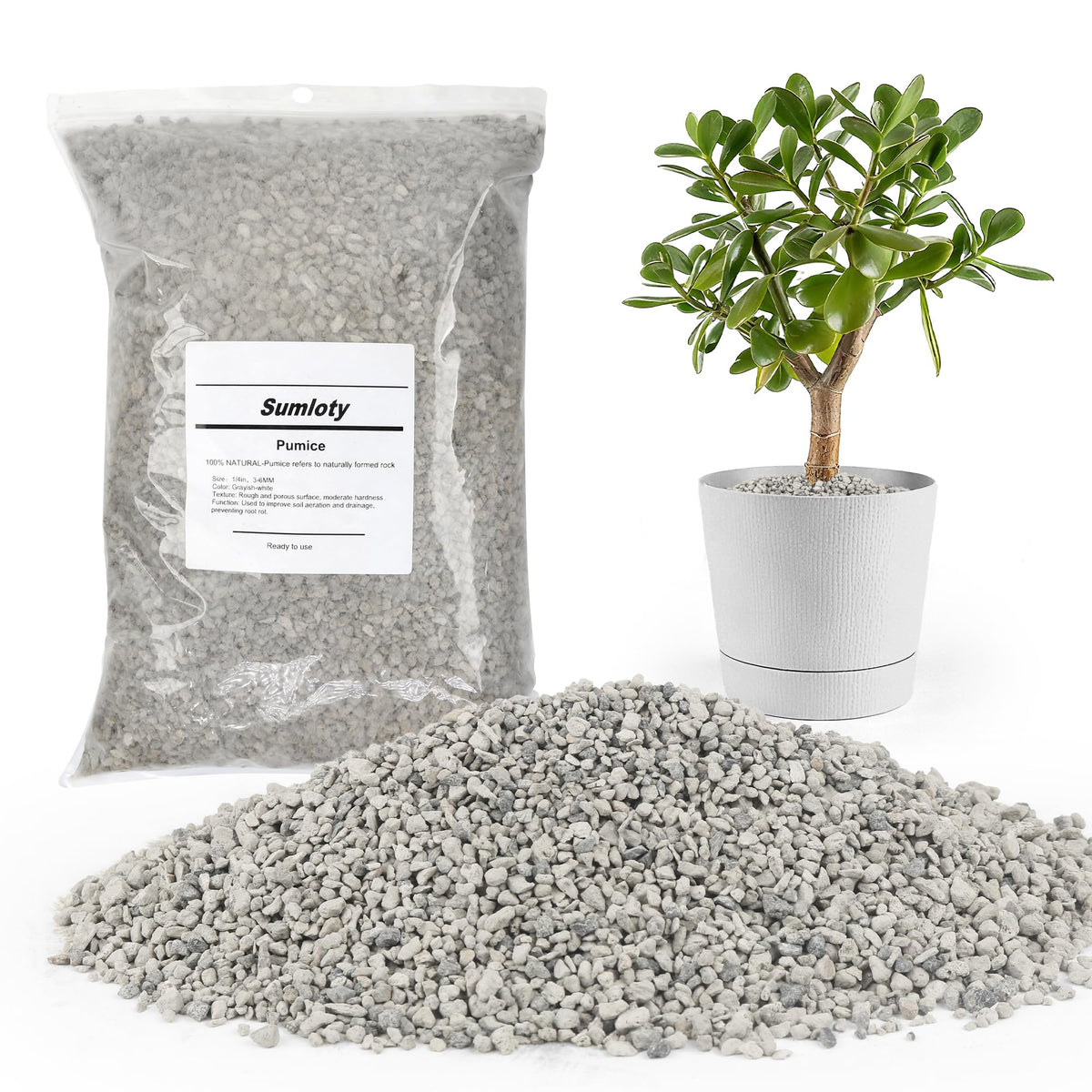 Sumloty pumice 3qt bag for improved soil drainage and aeration