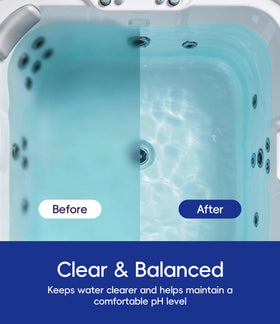 SummerBuddy bottle pour action demonstrates easy dosing for ongoing spa care