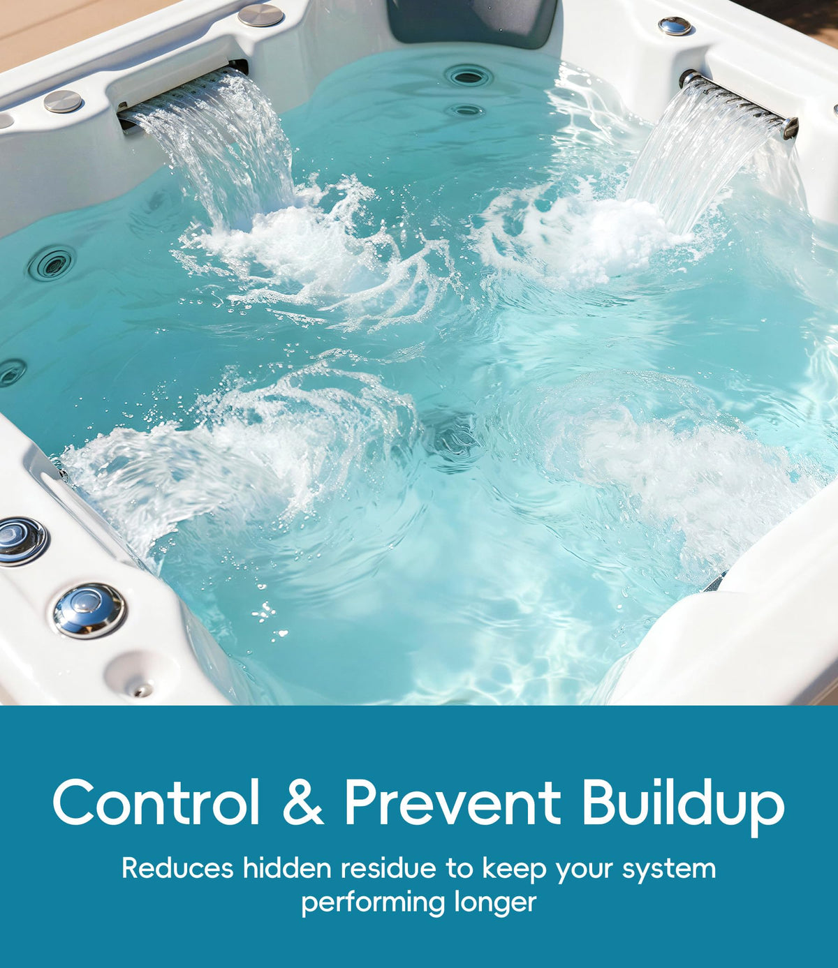 SummerBuddy jets area after treatment reveals cleaner spa surfaces and components
