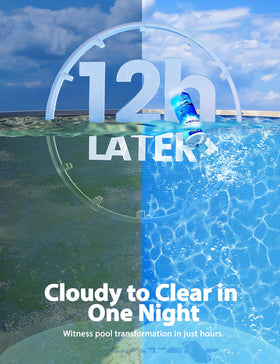 SummerBuddy clarifier pool water after treatment appears brighter and clearer.