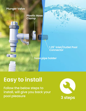 SUMMERBUDDY pool hose adapter side view highlights compact construction and simple hose compatibility.