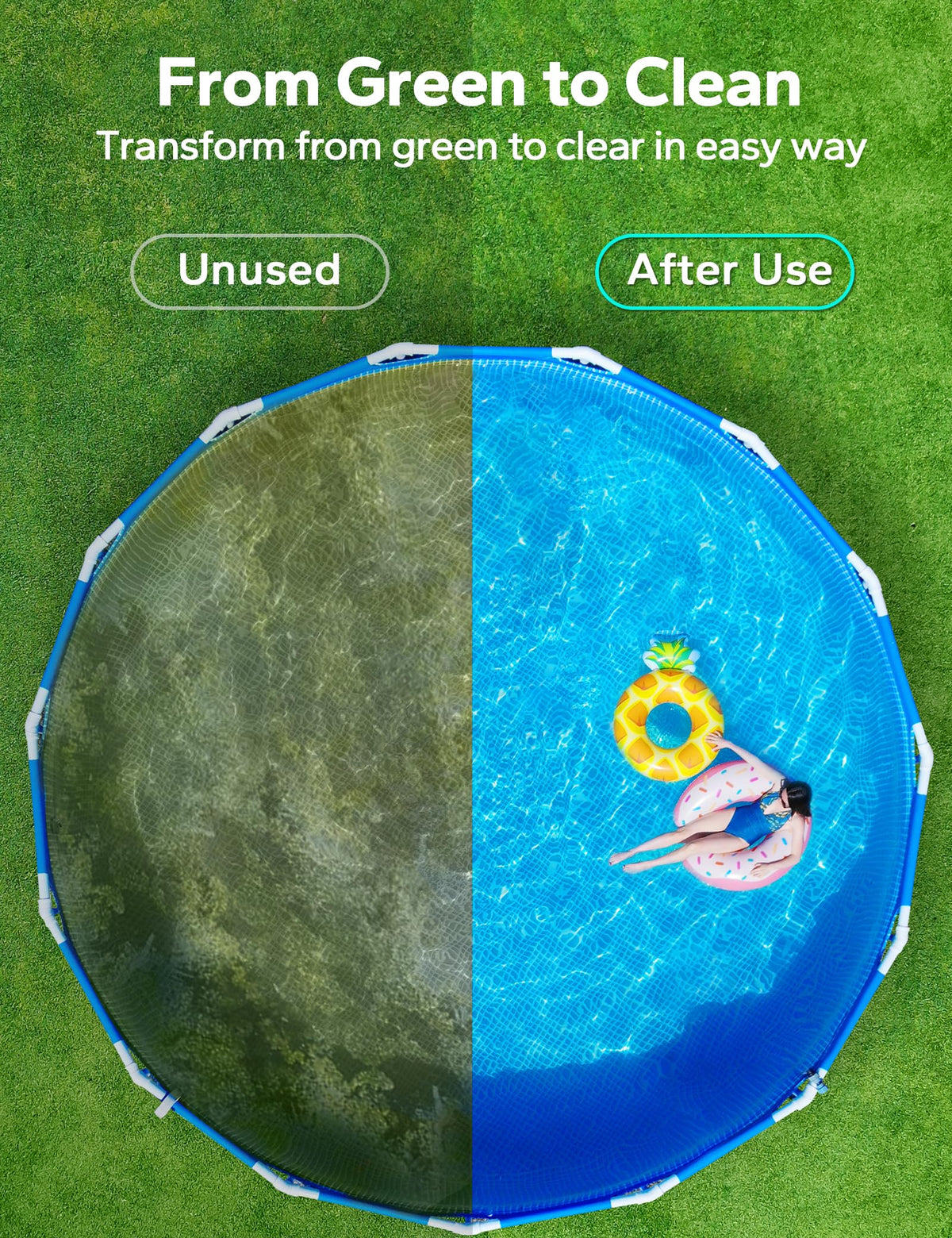 SUMMERBUDDY simple application on pool surface shows effortless treatment