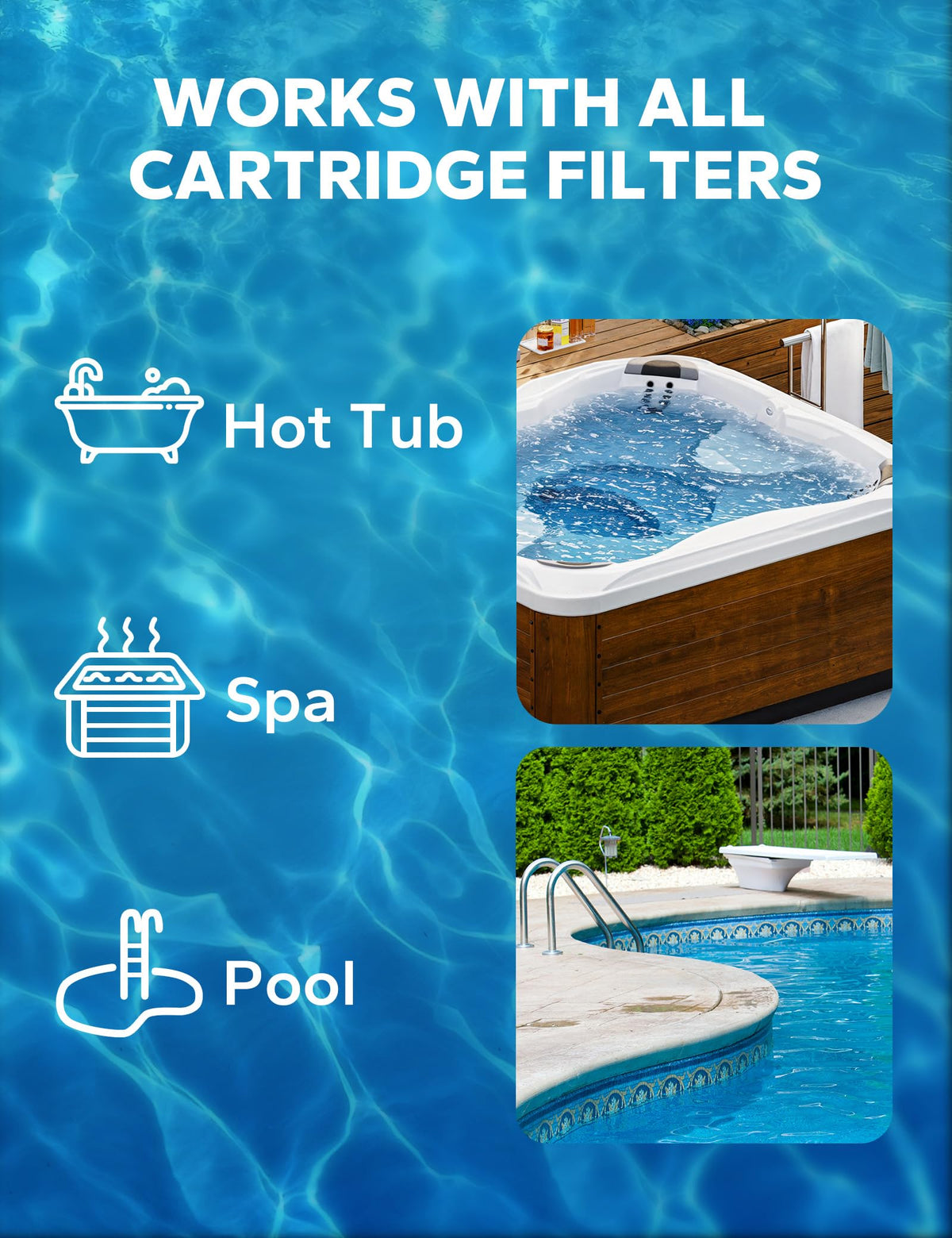 SummerBuddy spa filter cleaner targets pleats for debris removal
