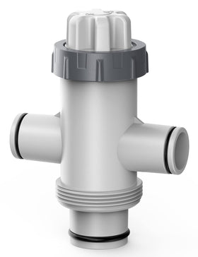 SUMMERBUDDY Split Hose Plunger Valve front view shows dual outlets for circulation
