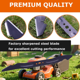 SummerCool 21in mulching blade installed on mower deck for clean cuts.