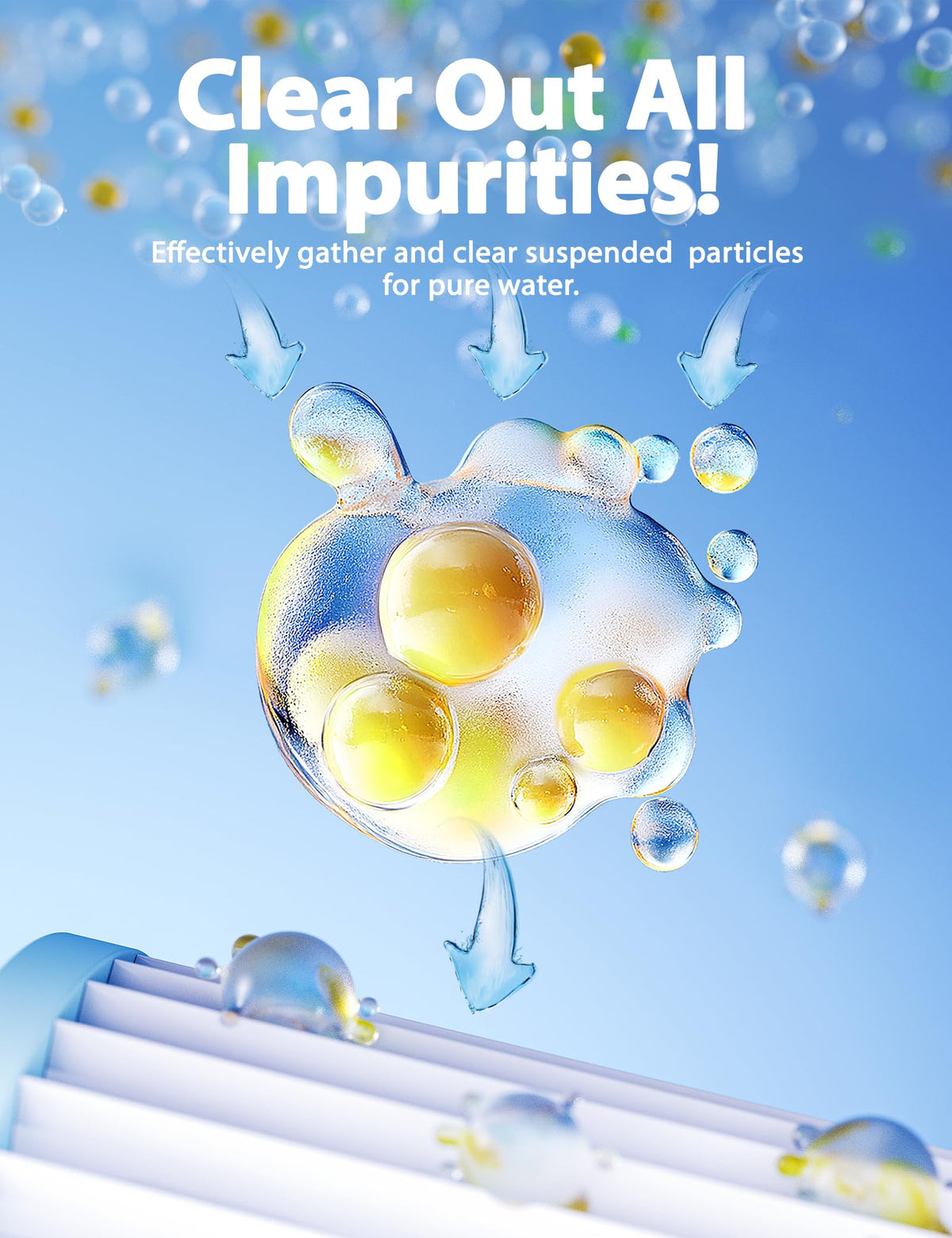 SUMMERBUDDY flocculant improves water clarity after treatment for a sparkling pool