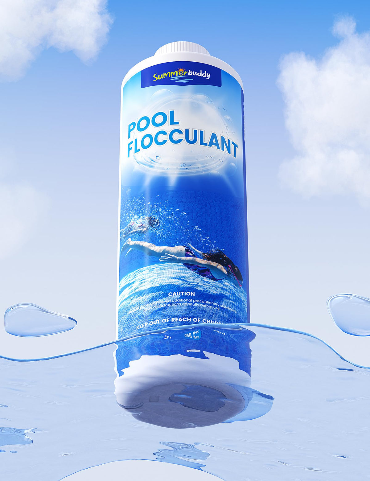 SUMMERBUDDY flocculant is safe for kids and pets during treatment