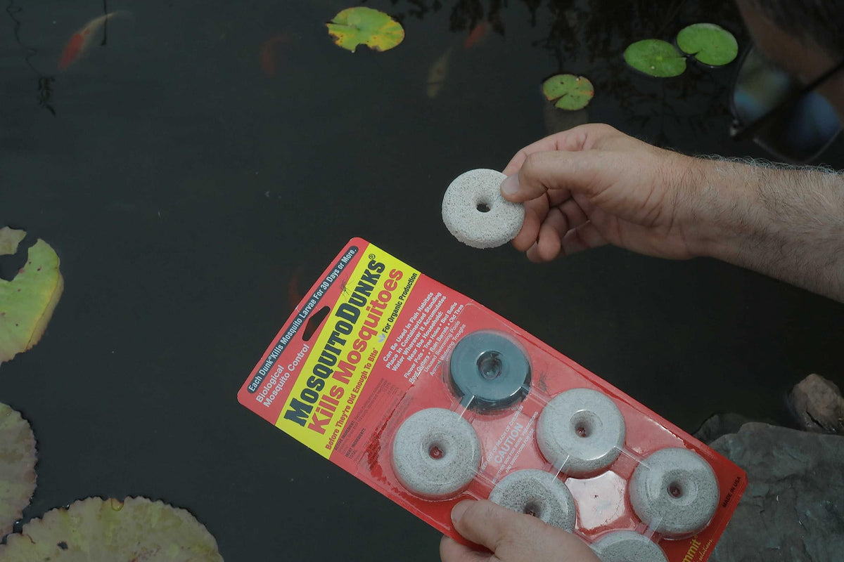 Summit Mosquito Dunk Tablet in-use shows BTI-activated protection against larvae