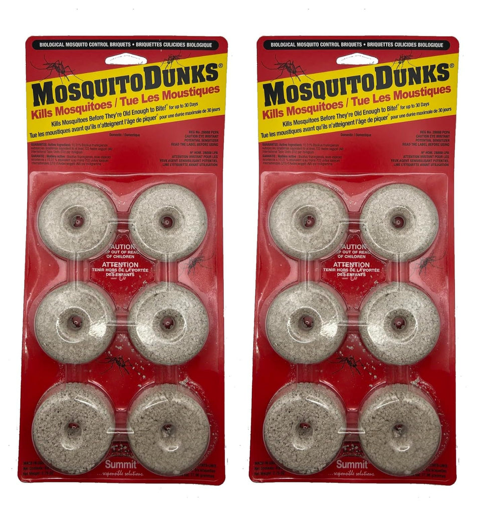 Summit Mosquito Dunks 2-pack box showcases easy, ready-to-use larval control for homeowners.