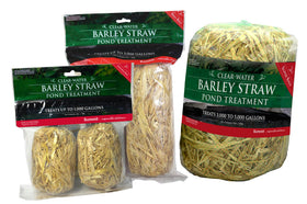 Summit barley straw is poured into a pond to improve clarity.