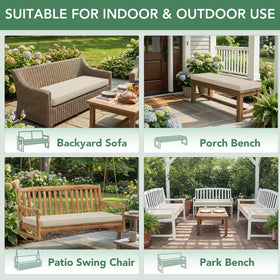 Summsun beige bench cushion complements neutral outdoor decor