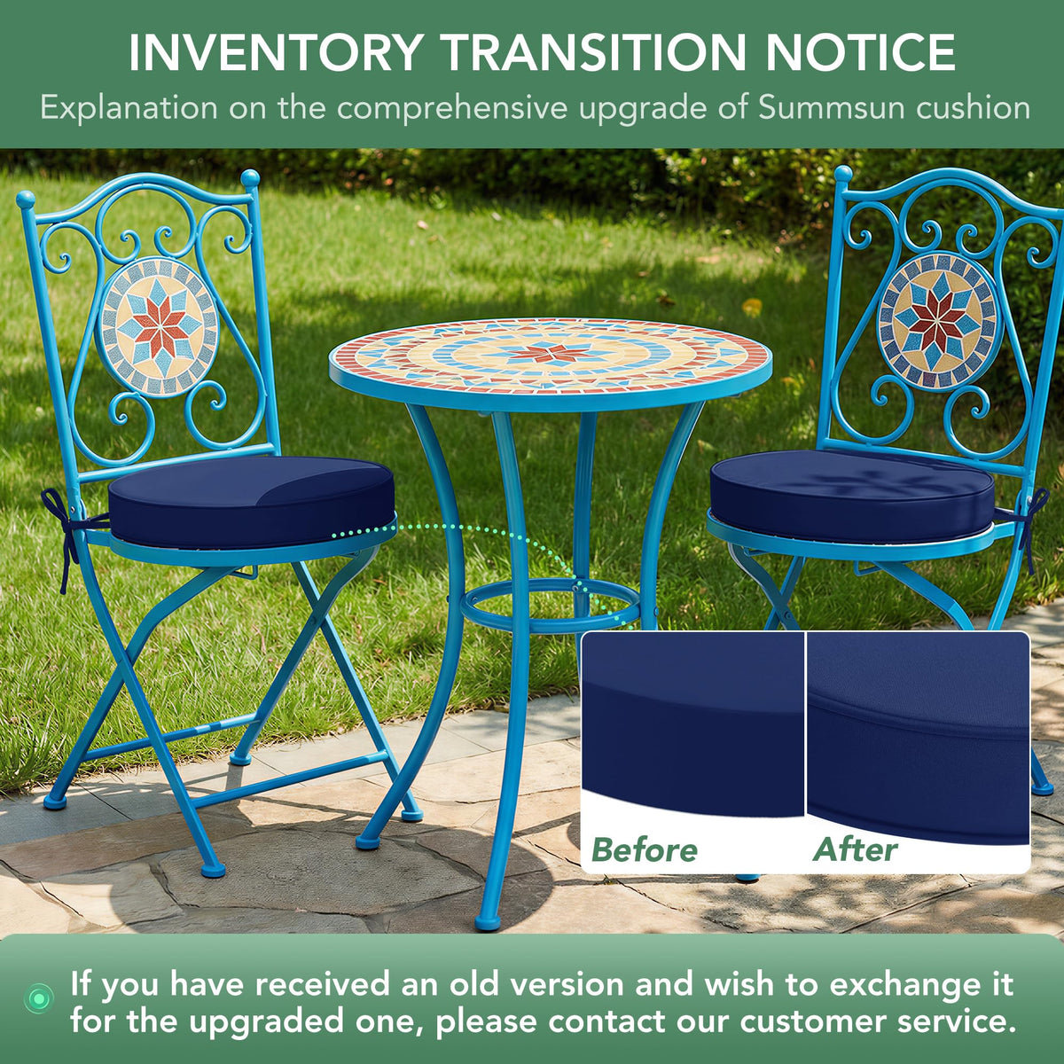 Summsun cushions on a porch setup offering comfortable outdoor seating