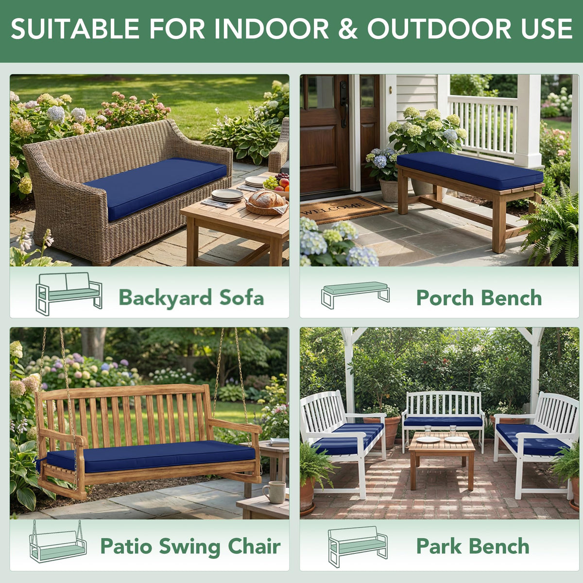 Summsun cushion with anti-slip bottom to prevent sliding during outdoor lounging