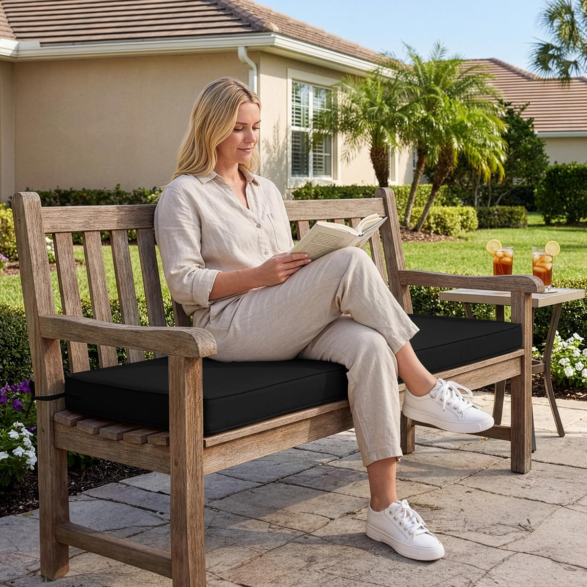 Summsun cushion removable cover is machine washable for easy cleaning.