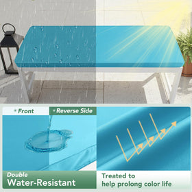 Summsun teal 28D high-density foam for enhanced comfort on benches.
