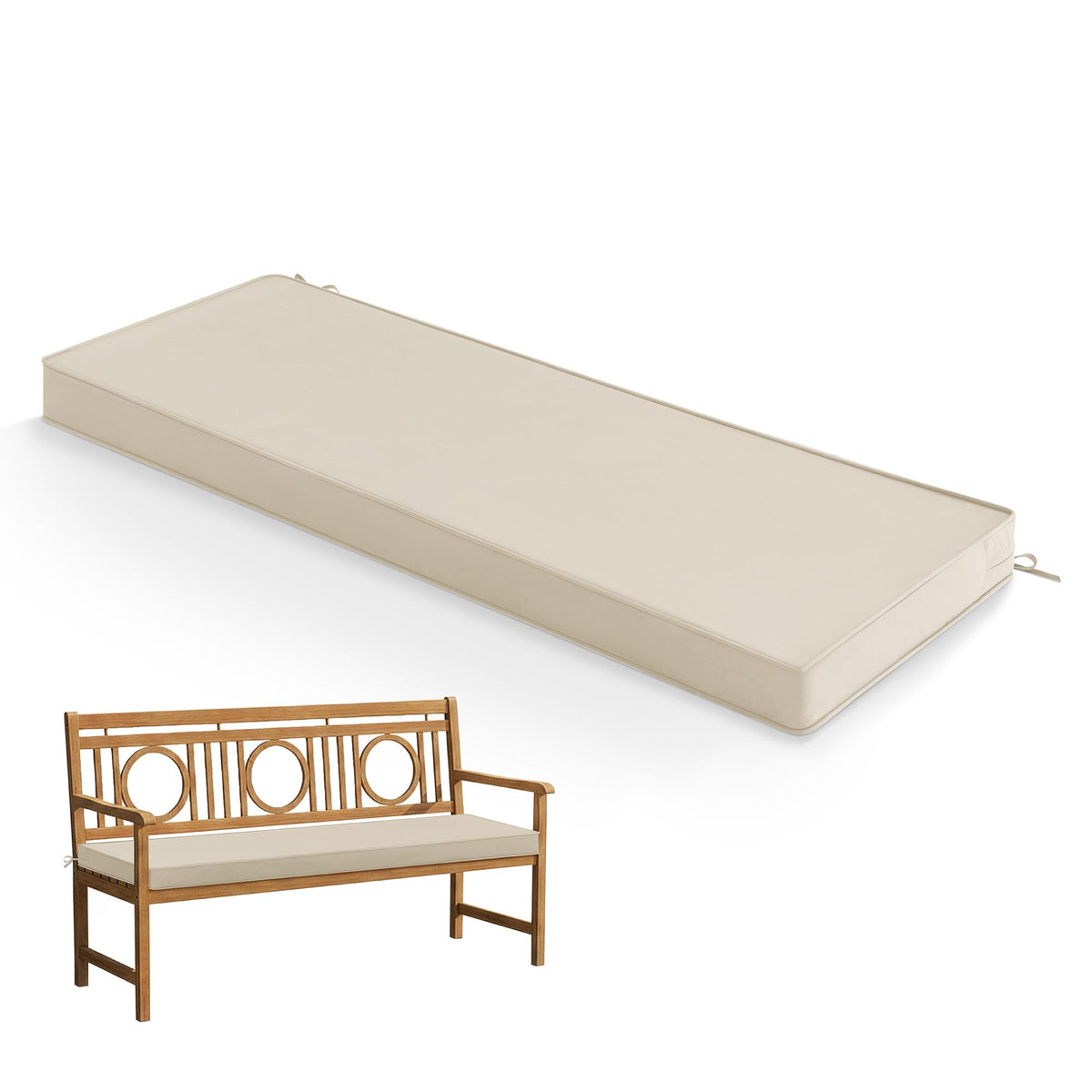 Summsun outdoor bench cushion waterproof keeps seating dry in rain