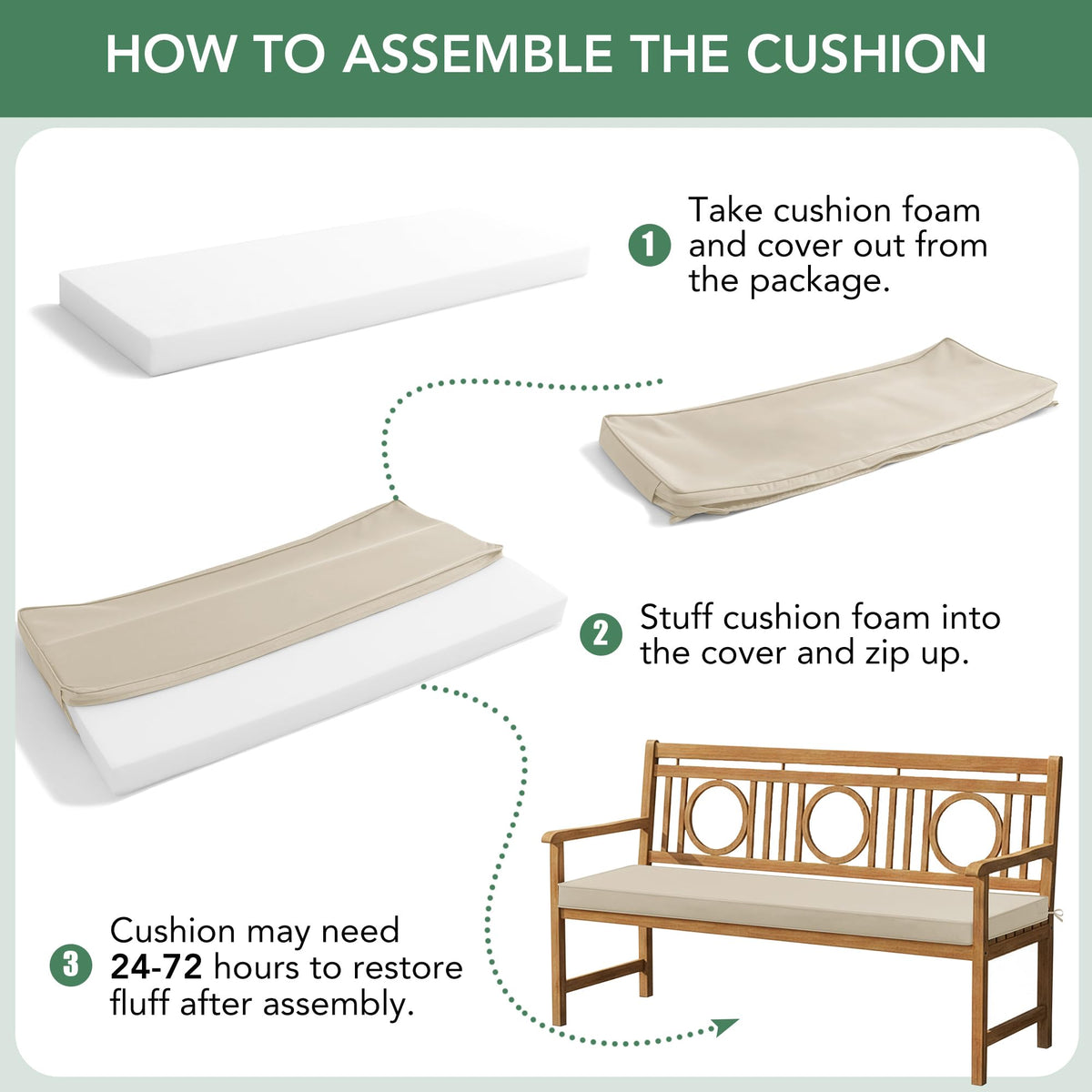 Summsun patio cushion machine-washable cover for simple cleaning
