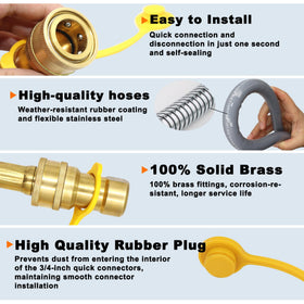 Brass quick-disconnect fittings on SUMNEW hose enable easy attachment