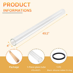 SUMNEW front-view of the installed glass tube on a pyramid heater.