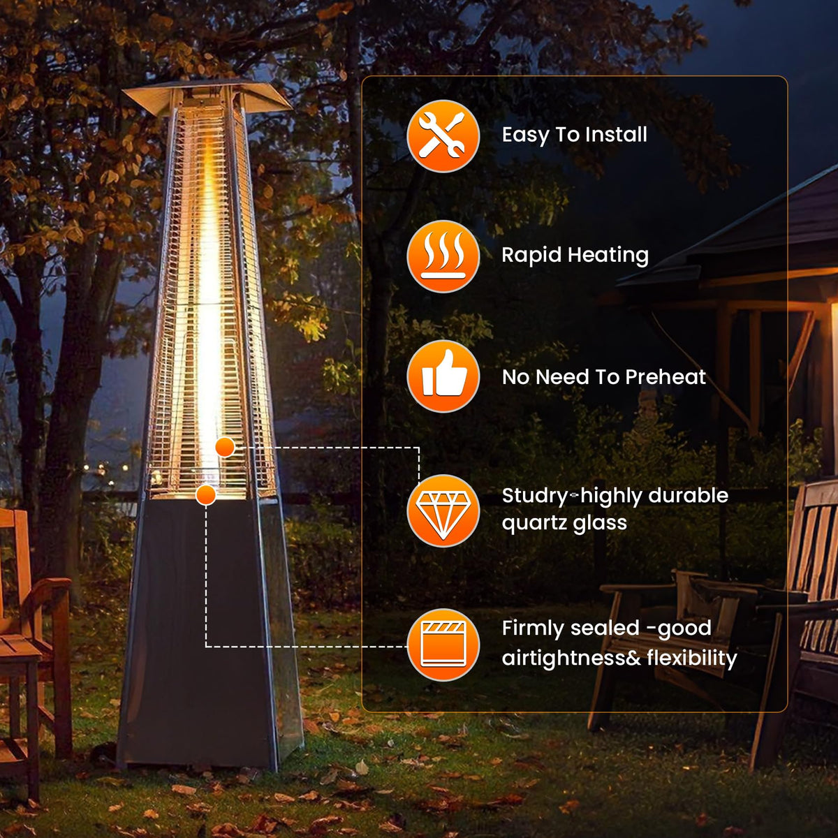 SUMNEW quartz glass offers high-temperature resistance for safe outdoor use.