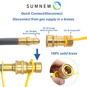 Weather-resistant natural gas hose by SUMNEW resists cracking and rust