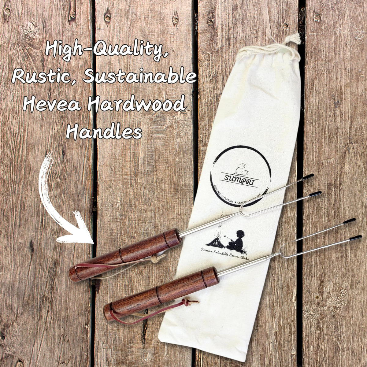 SUMPRI Smores Sticks ensure even roasting with a classic design for perfect s'mores.