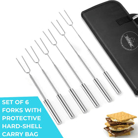 SUMPRI Smores Sticks protective carry case keeps six skewers organized.