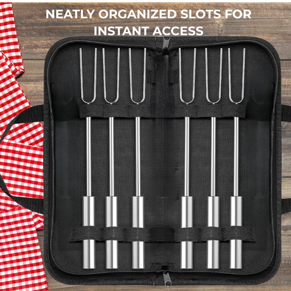 SUMPRI Smores Sticks rust-resistant stainless steel withstands outdoor use.