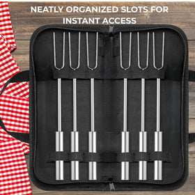 SUMPRI Smores Sticks rust-resistant stainless steel withstands outdoor use.