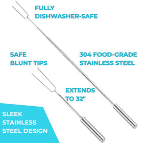 SUMPRI Smores Sticks telescoping design enables easy reach for campfire roasting.