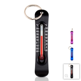 Sun Company Brrr-ometer thermometer on a keychain for quick temperature checks outdoors.