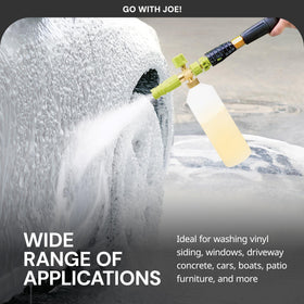 Sun Joe foam spray cannon stored compactly after a wash