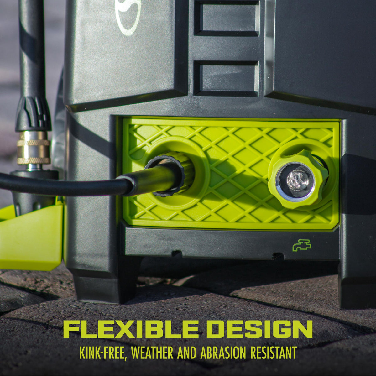 Sun Joe SPX-25H extension hose features kink-resistant, flexible design.
