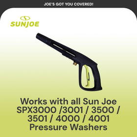 Sun Joe SPX3000-31 in-use with pressure washer demonstrates quick attachment.