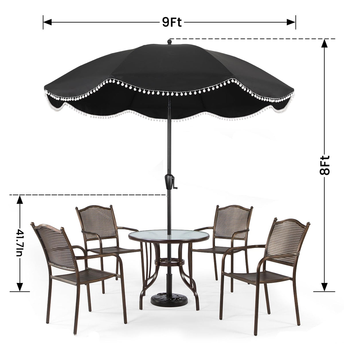 Sun-Ray 108-inch canopy offers wide shade coverage