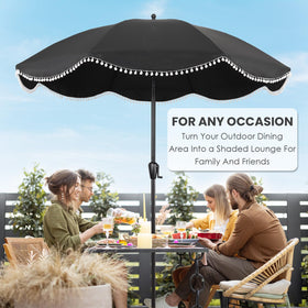 Sun-Ray umbrella fits standard stands and outdoor dining setups