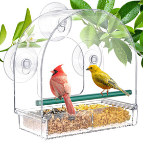 Sunally window bird feeder provides a clear indoor view for close bird watching