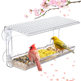 SUNALLY Window Bird Feeder with clear visibility for up-close indoor bird watching