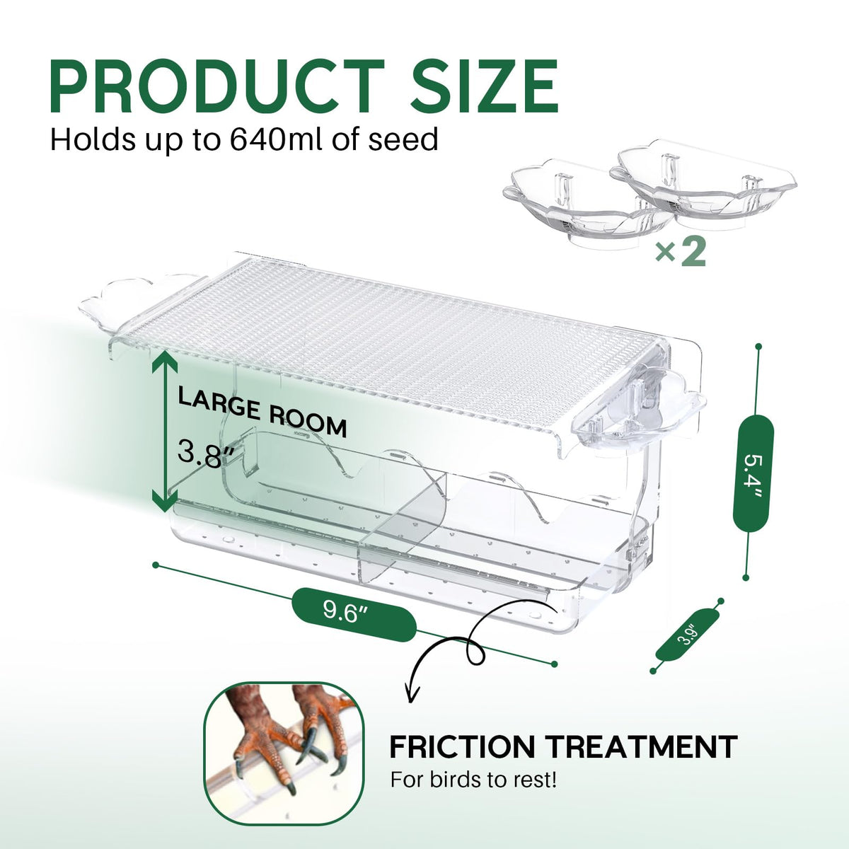 SUNALLY feeder with self-adhesive hooks secures to exterior windows.