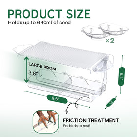 SUNALLY feeder with self-adhesive hooks secures to exterior windows.