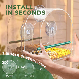 Semi-circular design provides comfortable perching space for birds