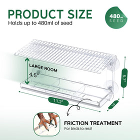 SUNALLY Window Bird Feeder shows strong suction cups for secure glass mounting